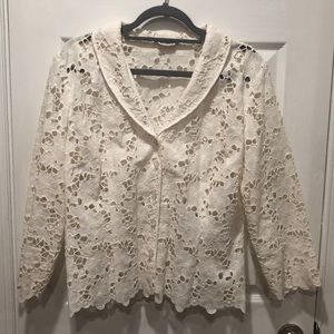 Lilly Pulitzer Floral White Eyelet Jacket